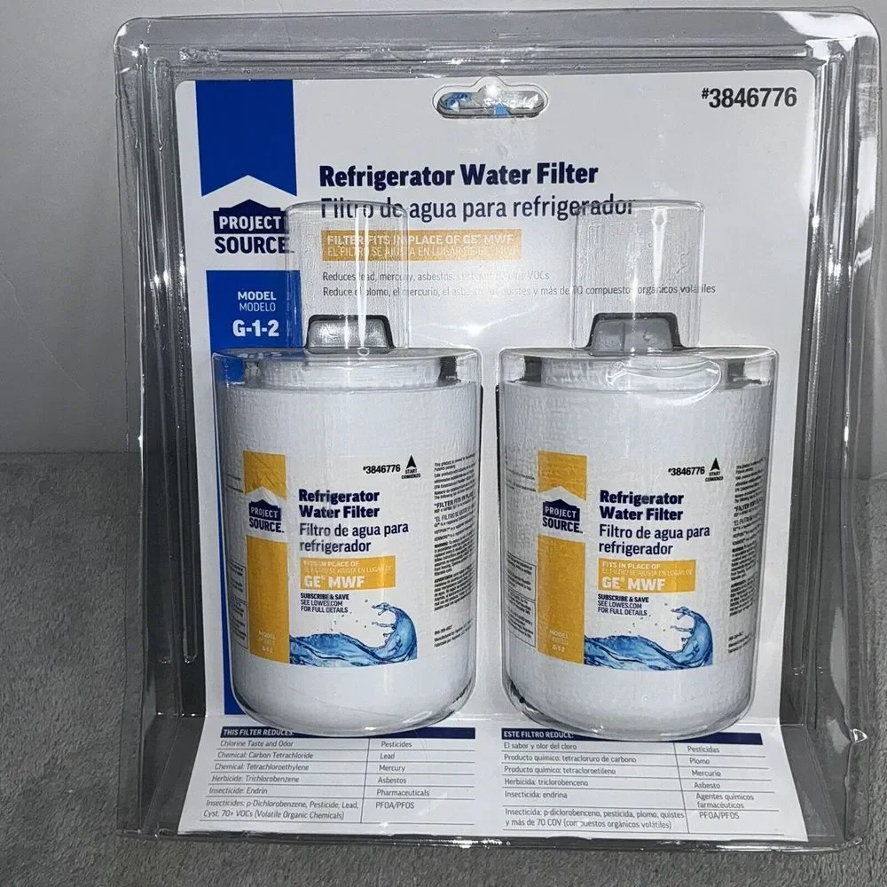 Project Source Refrigerator Water Filter #3846776 G-1-2 fits GE MWF - 2-Pack NEW